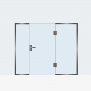 2 fix üveg + ajtó kilinccsel és zárható zárral